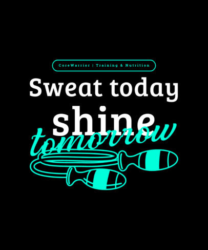 T-Shirt Design Generator for a Training and Nutrition Center Featuring a Quote