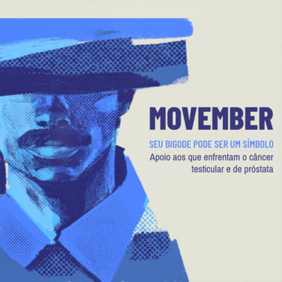 Instagram Post Generator for Movember With a Cancer Awareness Theme
