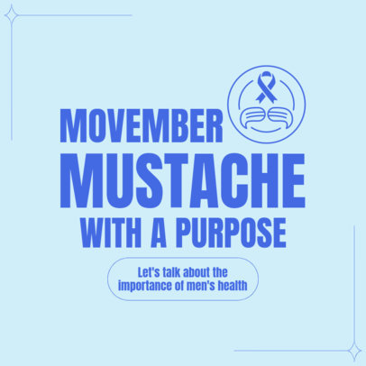 Men's Health Instagram Post Template Featuring a Movember Theme