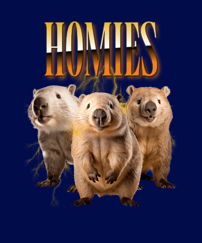 T-Shirt Design Generator with AI-Created Capybaras Inspired by a Retro Meme