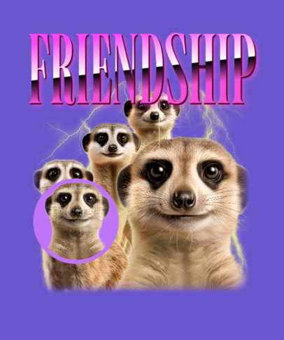 Retro-Style T-Shirt Design Maker Featuring a Cute Meerkat Graphic Inspired by a Meme