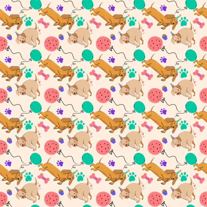 Wrapping Paper Design Maker for a Puppy's Birthday Party