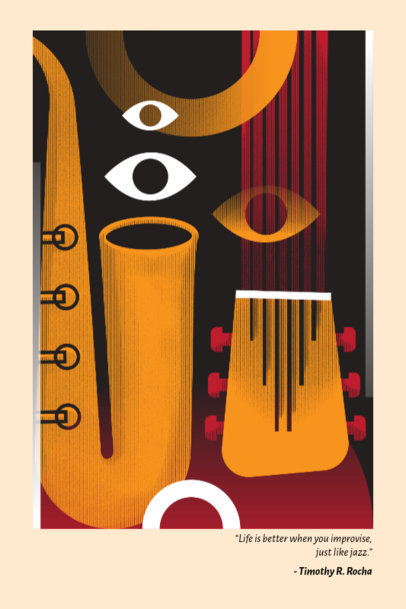Poster Design Maker for Musicians Featuring a Jazz Quote