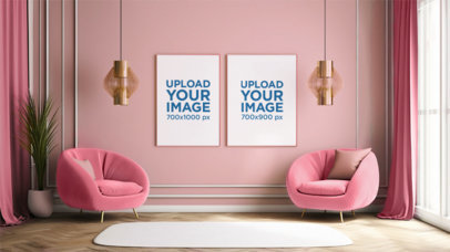 Art Print Mockup of an AI-Generated Setting with a Decoration Inspired by Art Decó