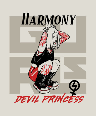 T-Shirt Design Maker Featuring Illustrated Women with Tattoos