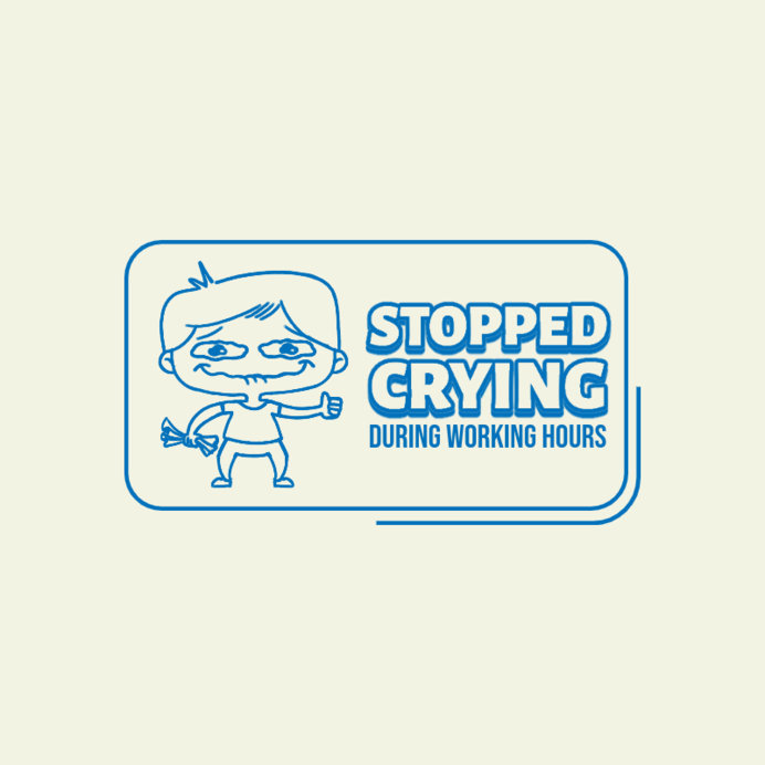 Placeit - Sticker Design Maker Featuring a Funny Quote and a Crying Cartoon