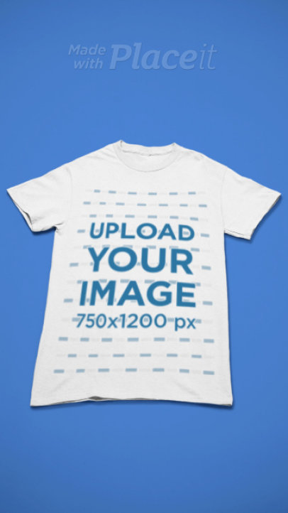 Video of a Round-Neck Gildan T-Shirt Placed on a Customizable Background