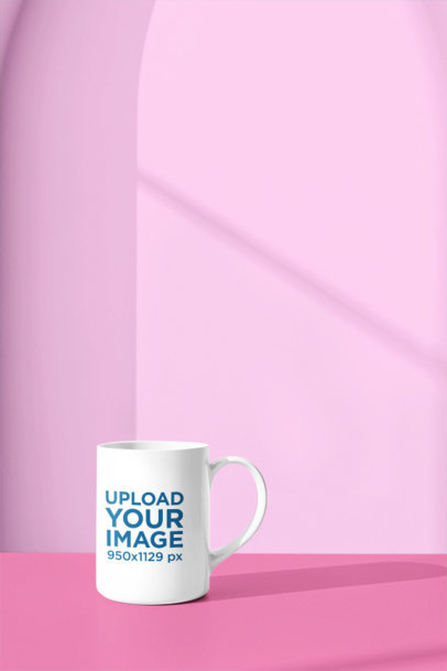 Mockup of a 15 oz Coffee Mug Placed in a Barbie-Inspired Setting m35899