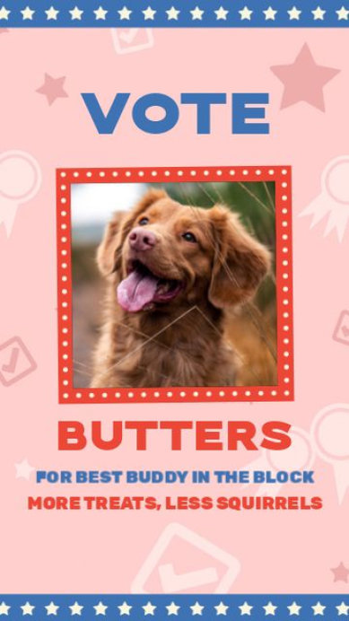 Electoral-Themed Instagram Story Video Template Featuring a Dog Photo