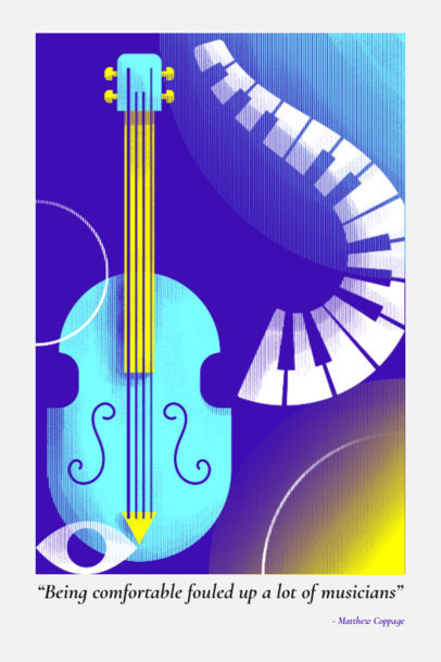 Poster Design Generator Featuring a Violin Graphic and a Music Quote 5981a