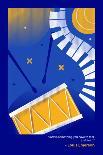Music-Themed Poster Design Maker Featuring a Jazz Quote