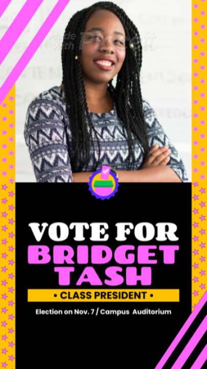 Election Instagram Story Video Template to Vote for Class President