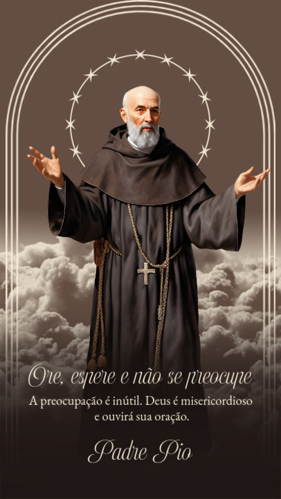 Instagram Story Generator With a Graphic of Padre Pio and a Quote 6656a