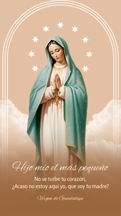 Instagram Story Creator Featuring a Graphic of Our Lady of Guadalupe and a Quote