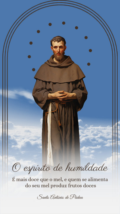 Instagram Story Template Featuring a Saint Anthony of Padua-Themed Quote