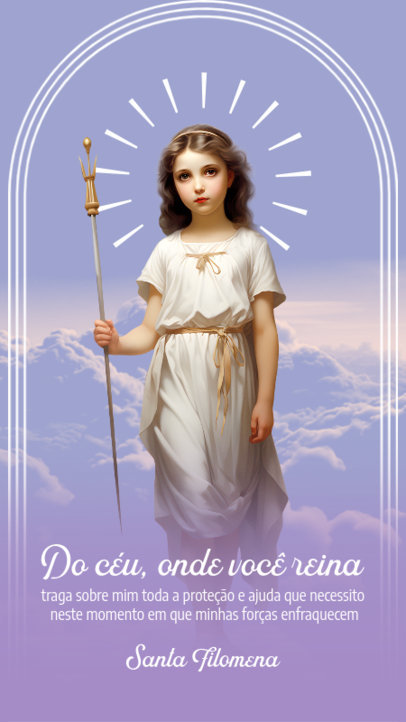 Christian-Themed Instagram Story Maker With a Graphic Inspired by Saint Philomena