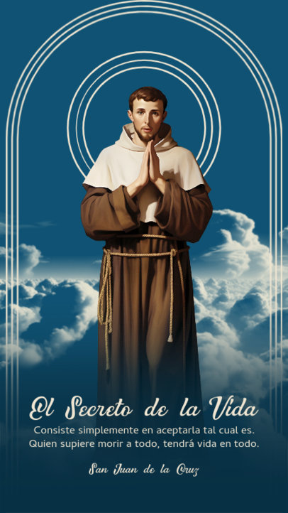Religious Instagram Story Generator Featuring a Saint John of the Cross Illustration