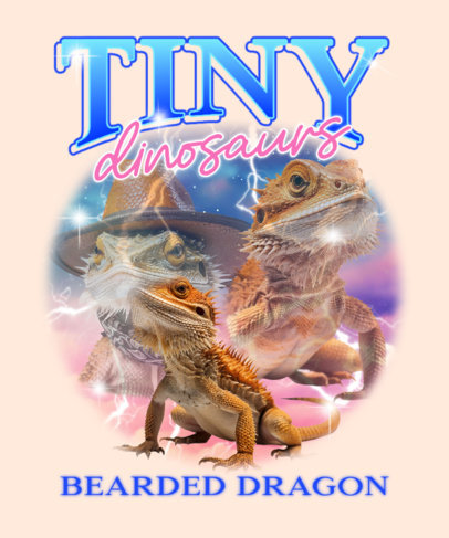 90s-Themed T-Shirt Design Generator Featuring a Bearded Dragon Graphic
