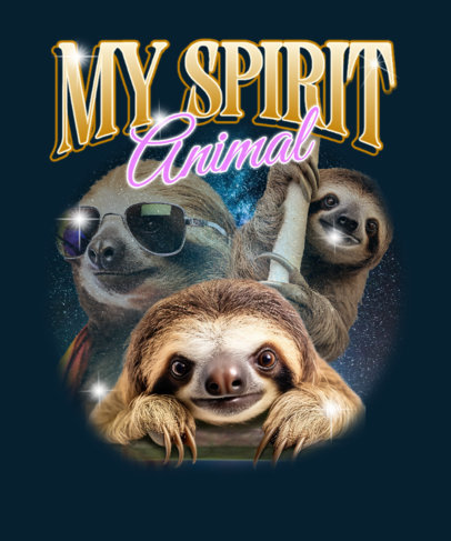 AI-Generated T-Shirt Design Creator With Sloth Graphics and a 90s Style