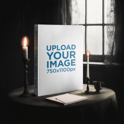Mockup of an AI-Generated Book Placed in a Horror Setting m34900