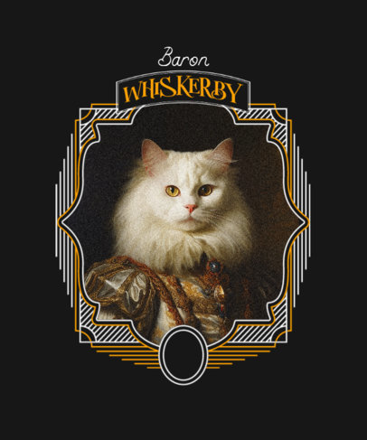 T-Shirt Design Generator Featuring a Cat in a Renaissance-Inspired Costume