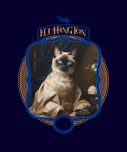 Funny T-Shirt Design Maker Featuring an Illustrated Cat in a Medieval Costume