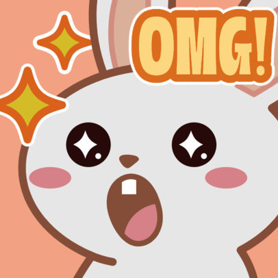 Twitch Emote Design Maker with a Surprised Rabbit  5987e