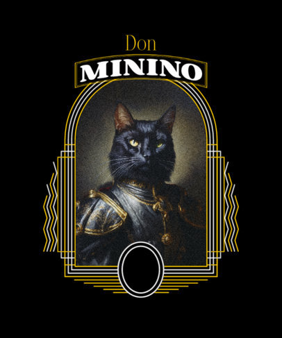 T-Shirt Design Maker Featuring a Kitten in a Medieval Knight Armor 6158h