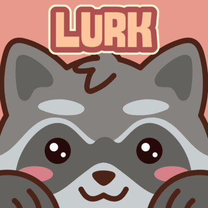 Twitch Emote Design Maker Featuring a Cute Raccoon Cartoon 5987i