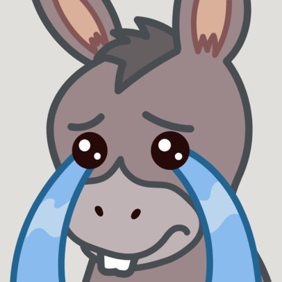Twitch Emote Design Generator Featuring a Crying Donkey 5987g