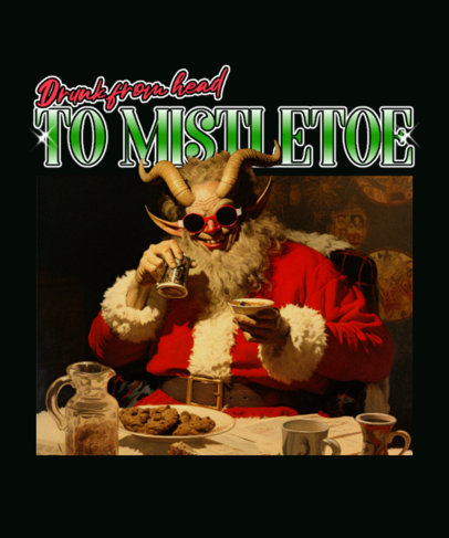 T-Shirt Design Maker with a Horror Xmas Theme Featuring an Evil Santa Claus