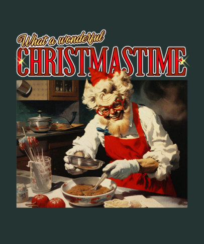 T-Shirt Design Creator Featuring a Spooky Santa Claus Illustration