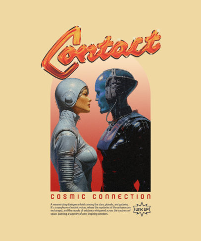 Futuristic T-Shirt Design Template With Sci-Fi Theme and AI-Generated Graphics