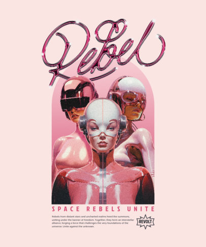 T-Shirt Design Maker With AI-Generated Space Rebels 6652h