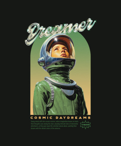 T-Shirt Design Generator Featuring a Cosmic Futuristic Aesthetic