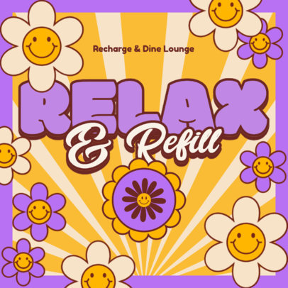 Coaster Design Generator Featuring a Retro Aesthetic with Smiling Flowers  5986n