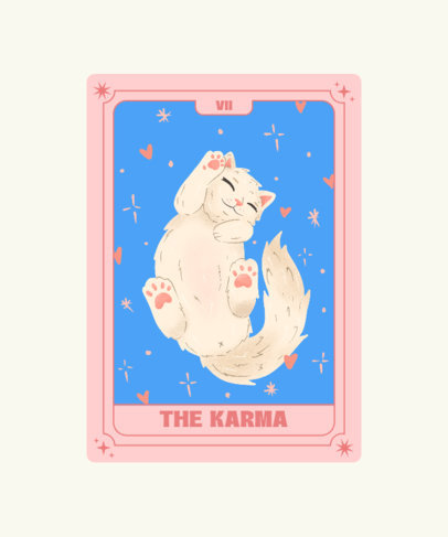 Illustrated T-Shirt Design Generator With a Cat Tarot Card Inspired by Taylor Swift 6159e