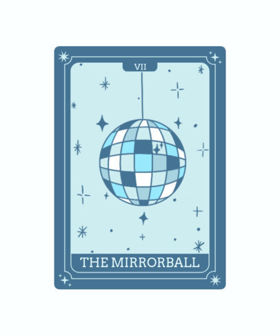 Tarot Card-Styled T-Shirt Design Creator With a Disco Ball Inspired by a Taylor Swift Song 6159f
