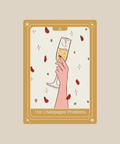 T-Shirt Design Maker Featuring an Illustrated Champagne Inspired by Taylor Swift 6159h