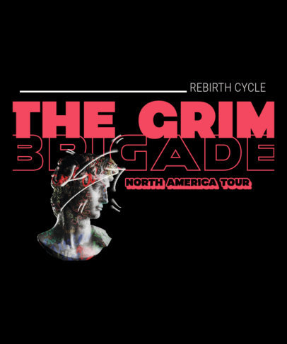 T-Shirt Design Maker Featuring a Statue Bust for a Musician's Tour 5988k