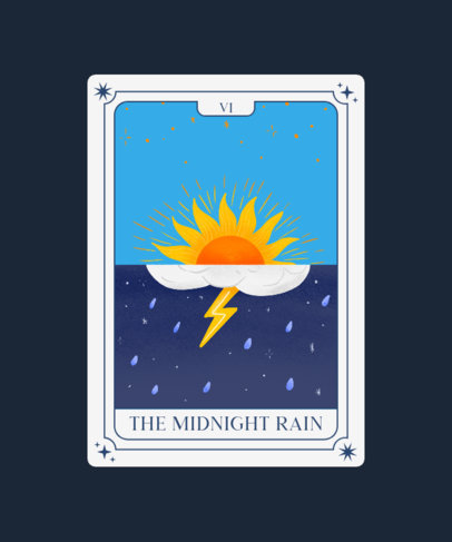 T-Shirt Design Template Featuring a Tarot Card Aesthetic Inspired by Taylor Swift 6159k