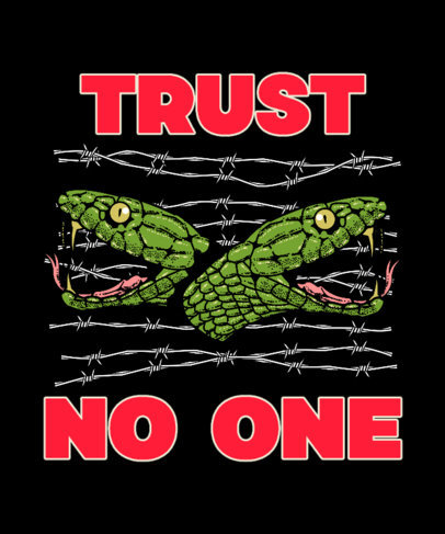 T-Shirt Design Generator Featuring Illustrated Snakes with a Quote