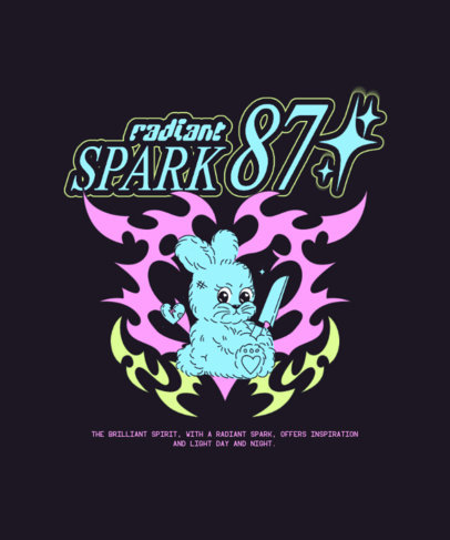 Back T-Shirt Design Generator Featuring a Tattoo-Style Graphic with a Spooky Bunny 6653b