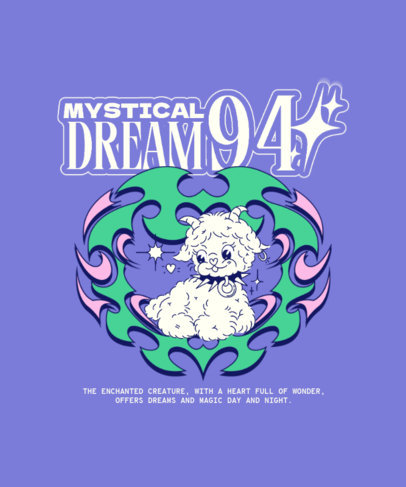 Back T-Shirt Design Creator Featuring a 90s-Inspired Font with a Baby Lamb Graphic 6653c