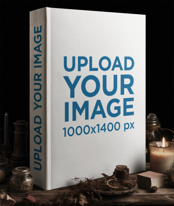 AI-Generated Mockup Featuring a Book Placed in a Horror-Themed Setting