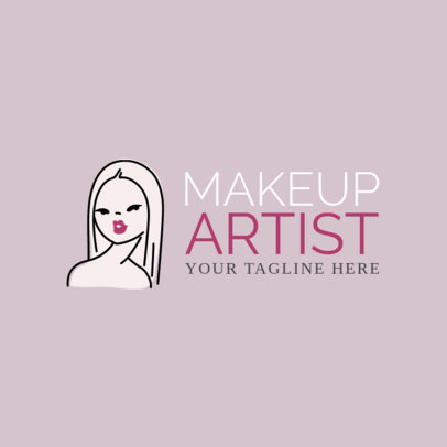 Makeup Artist Logo Maker with Line Art