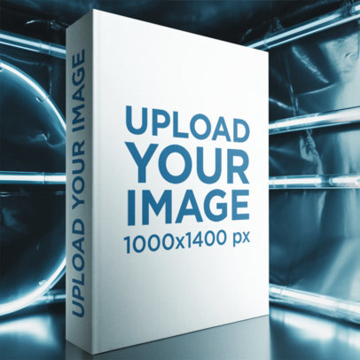 Mockup of an AI-Generated Hardcover Book in Sci-Fi Aesthetic m34907