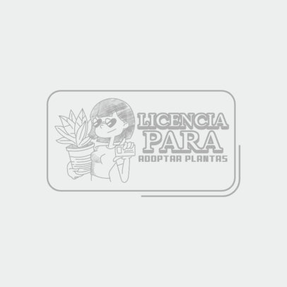 Stamp Design Maker Featuring a Woman with a Plant Pot and a Funny Phrase 6163l