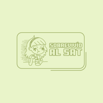 Sticker Design Creator Featuring a Tired Woman with a Funny Adult Life Quote 6163n