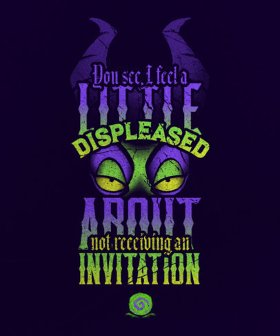 Maleficent-Inspired T-Shirt Design Creator Featuring a Villain Quote